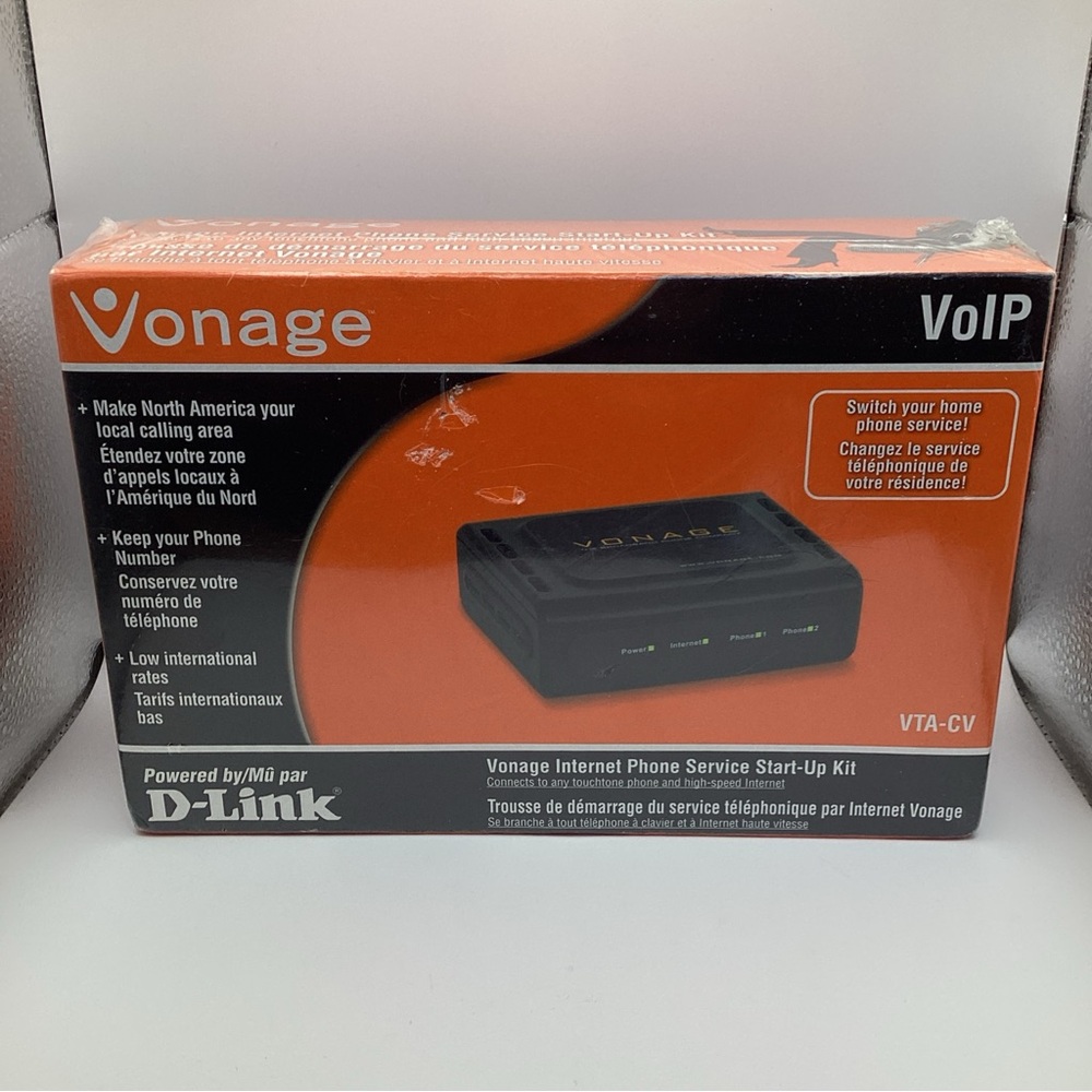 D-link VTA-CV Vonage Internet Phone Adapter NIB